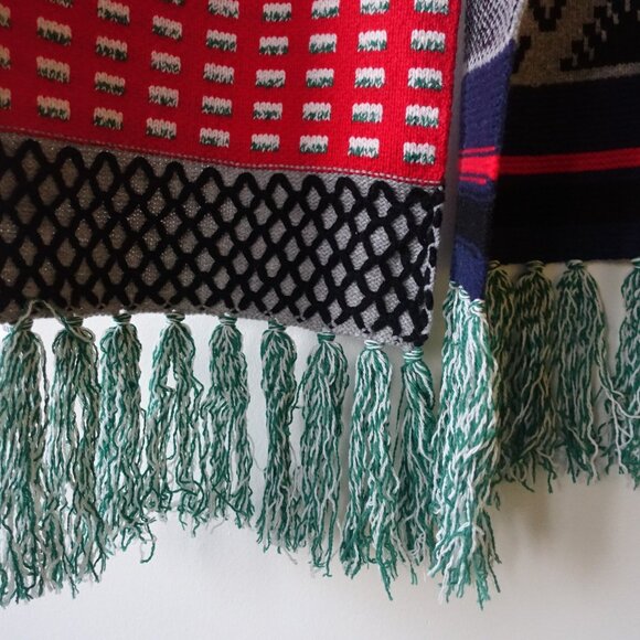 J Crew k2934 Extra Long Merino Wool Blend Scarf fair isle Multicolor Women's - Picture 4 of 14